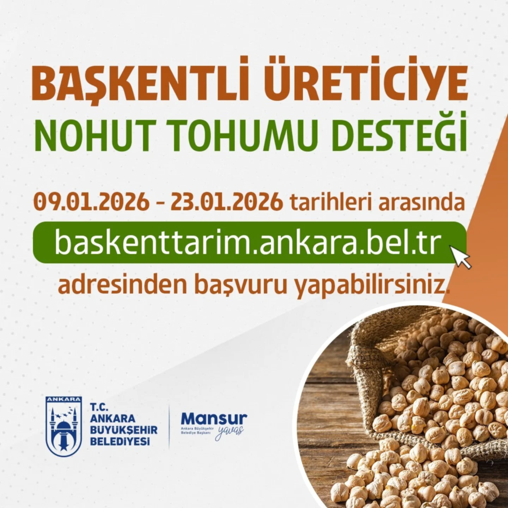Ankara Büyükşehir Belediyesinden Nohut Tohum Desteği